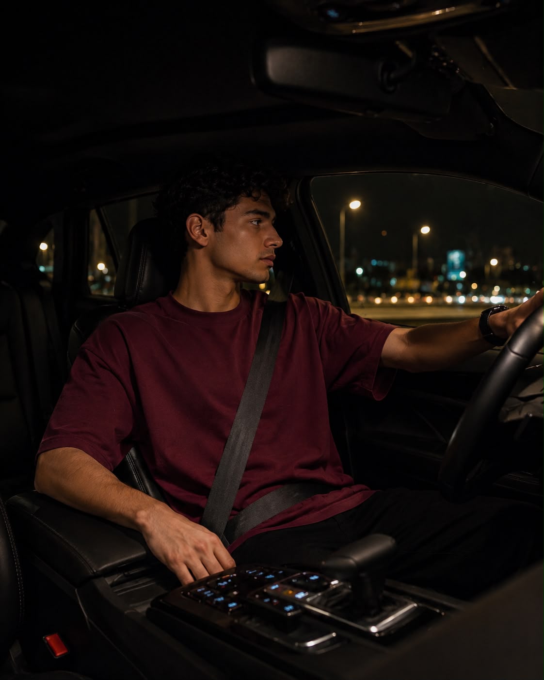 تيشيرت أساسي اوفر سايز — برجاندي